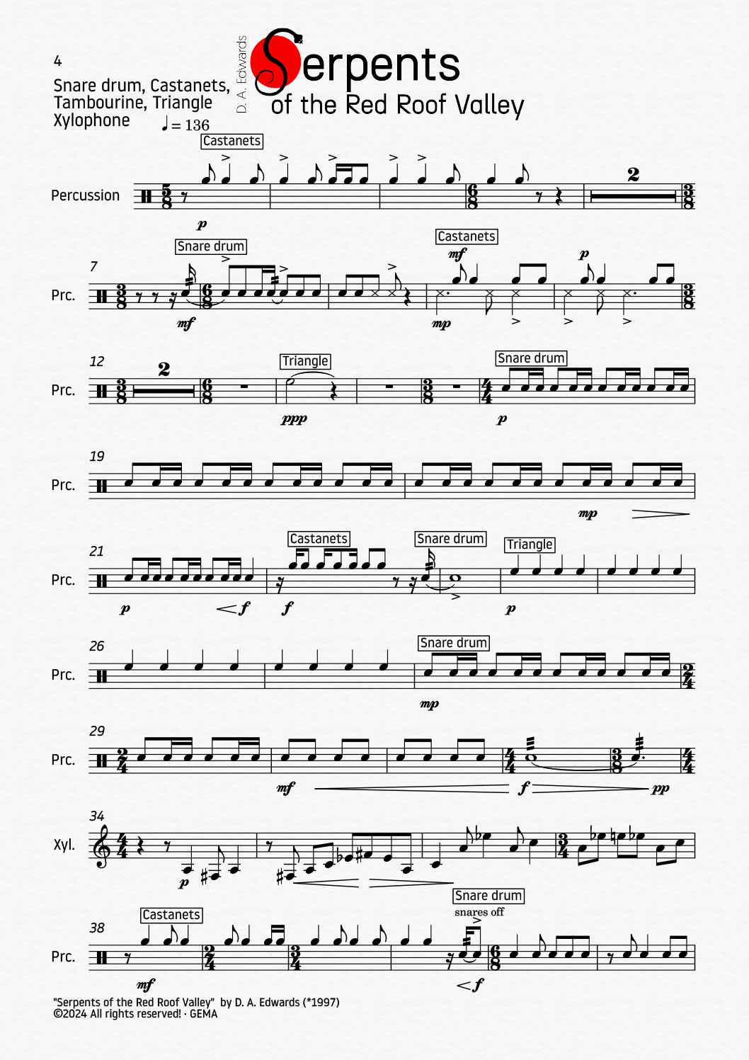 Preview of the percussion part